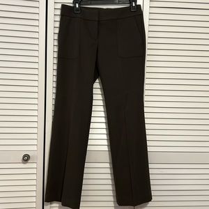 Loft 0P olive flare pants, low rise. Cute pocket and waist detail